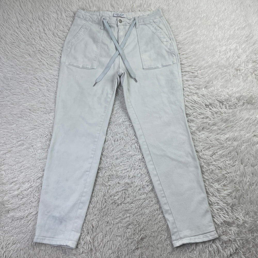Judy Blue Pants Womens 15/32 White High Waist Jogger Drawstring Denim Jeans